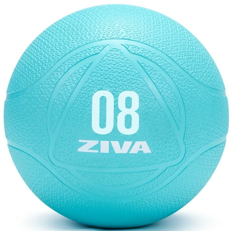 UPC: 4895202515010 | ZIVA Medicine Exercise Ball – Commercial Grade Virgin Rubber Shell Easy-Grip Textured Coating Med Ball for Core Strength Training – 8 lbs Turquoise