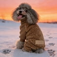 thumbnail image 5 of Warm Dog Sweater with Turtleneck Puppy Jumpsuit Pet Windproof Warm Cold Weather Jacket Long Sleeve Winter Pullover Outfit Clothes for Small Medium Large Outdoor Walking Hiking Sleep(Brown,L), 5 of 6