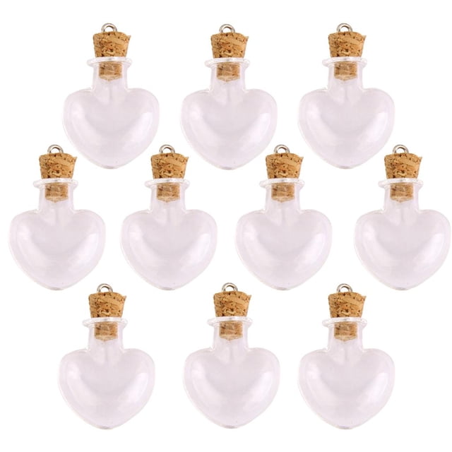 10x Vacío Botella de deseos Colgantes Corcho Soplado a mano Vial Collar Hugo minibotellas