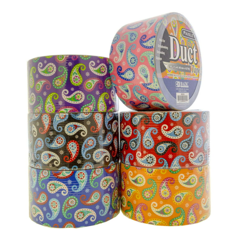 BAZIC Printed Duct Tape Paisley Pattern 1.88 X 5 Yards, 24-Pack