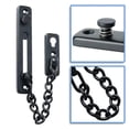 thumbnail image 3 of Cadena de seguridad para puerta, limitador de puerta estrecho, cerradura antirrobo con resorte y tornillos para puerta interior de casa, acabado en acero inoxidable negro mate., 3 of 5