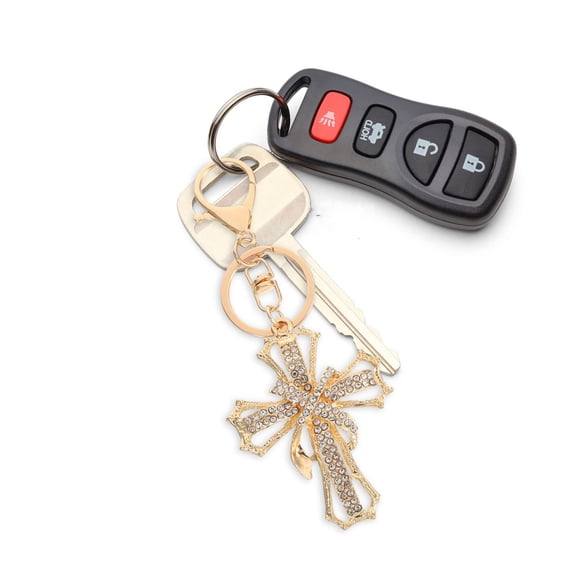 PENIKOKO Stylish Metal Cross Keychain Charm for Purse, Backpack, and Keys - Accessory