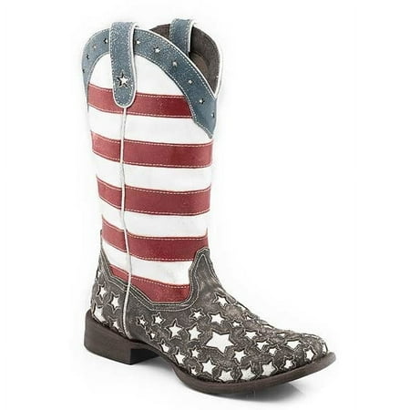 

Women s Roper American Star Leather Boots Handcrafted Brown