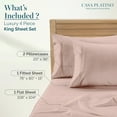 thumbnail image 3 of Casa Platino 100% Egyptian Cotton King Sheets Set – Luxury Hotel Comfort for Restful Sleep, Fully Elasticized Reinforced 15" Deep Pocket King Sheets, Machine Washable – Sepia Rose, 3 of 8