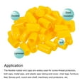 thumbnail image 4 of Unique Bargains 50pcs 10mm Rubber End Caps Cover PVC Vinyl Screw Thread Protector Round Wire Shelf Caps Yellow, 4 of 4