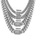 thumbnail image 1 of Cadenas cubanas de acero inoxidable de 10 a 18 mm de ancho, collares, cadena pesada para hombres, joyería, 18 pulgadas, 16 mm, código de producto 52727 18 pulgadas 16 mm, 1 of 5