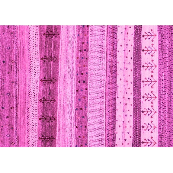 Ahgly Company Indoor Rectangle Abstract Pink Contemporary Area Rugs, 8' x 10'