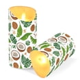 thumbnail image 3 of Beach Coconut Pattern Flameless Candles 2 PCS with Remote Realistic Moving Flame LED Tapered Pillar Set for Home Decor, 3 of 7