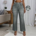 thumbnail image 2 of GUACER Womens Wide Leg Pants Trendy Jean Look High Waisted Stretchy Casual Work Trousers With Pockets, 2 of 9