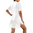 thumbnail image 2 of Shine Up Women Cover-up Shirt Tassel Swimsuit Beach Swimwear Summer Bathing Suit Dress, 2 of 4
