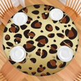 thumbnail image 2 of Gold and Brown Of Leopard Print Round Fitted Tablecloth with Elastic Edge,Dining Table Cover Waterproof,Outdoor Round Tablecloth for Camping,Dining,Indoor and Outdoor, 2 of 7