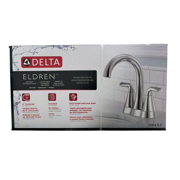 Delta Eldren Centerset Bathroom Faucet Chrome Finish - 25847LF