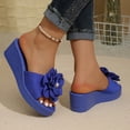 thumbnail image 3 of ATENAR Womens Sandals Slide Casual Women Sandals Summer Wedge Shoes Women Orange 5.5, 3 of 9