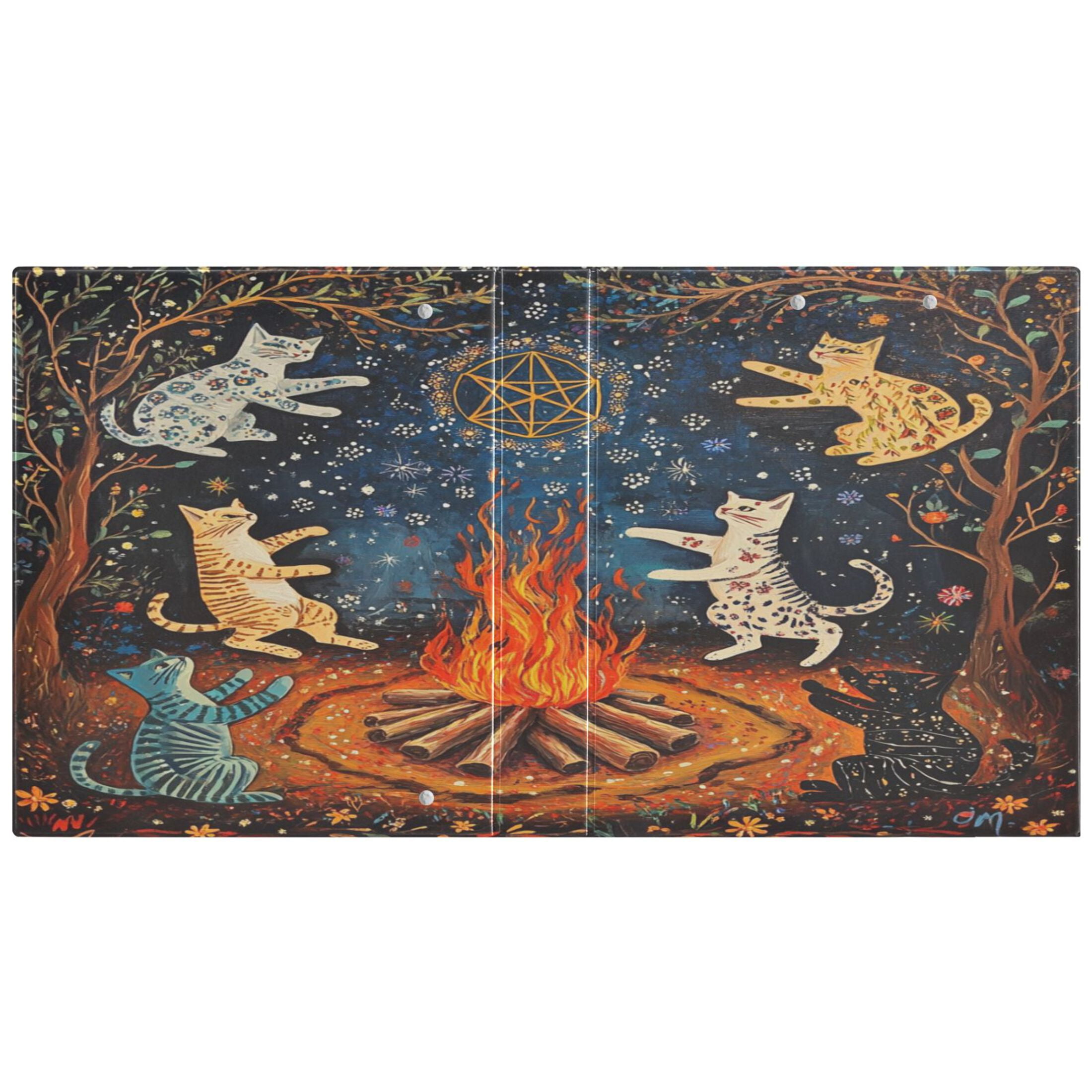 BZSMCE Camping Travel Hammock Fashion Enchanted White Cats and Roses Printed Portable Hammock
