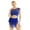 Blue, variant on Vxuxlje Women Lyrical Modern Dance Costume One-Piece Bodysuit Ballet Leotard Asymmetrical Mesh Tulle Blue XL