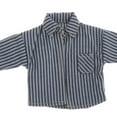 thumbnail image 4 of 1/12 Scale Shirt Mini Clothing Durable Trendy Portable Soft Miniature Outfits Doll Clothes for 6" Male Action Figures Doll Model Accessory Dark Blue Stripe, 4 of 8