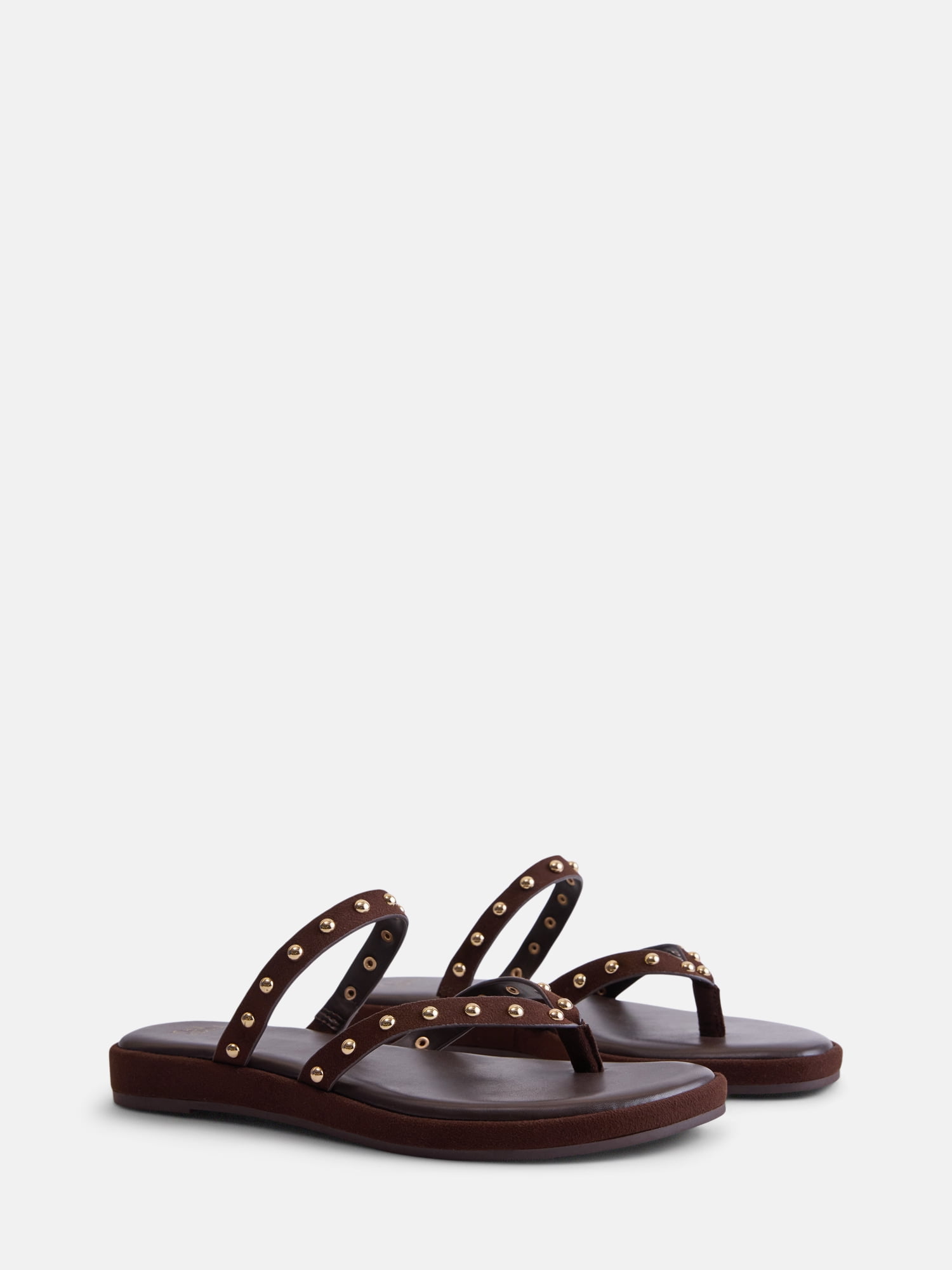 Time and Tru Women's Studded Flip Flop Sandals