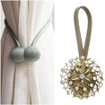 thumbnail image 4 of 2Pcs Crystal Flower Curtain Tiebacks, Curtain Rope Tieback, Handmade Decorative Curtain Holdbacks Curtain Ties for Drapes, Rural Decorative Curtain Holdbacks for Home Bedroom Office Decorative, 4 of 7
