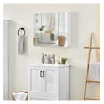 thumbnail image 4 of Bathroom Mirror Cabinet with 3 Doors, Wall Mounted Medicine Cabinet with Adjustable Shelf, Storage Cupboard for Living Room, Laundry Room, Mudroom, White, 4 of 9