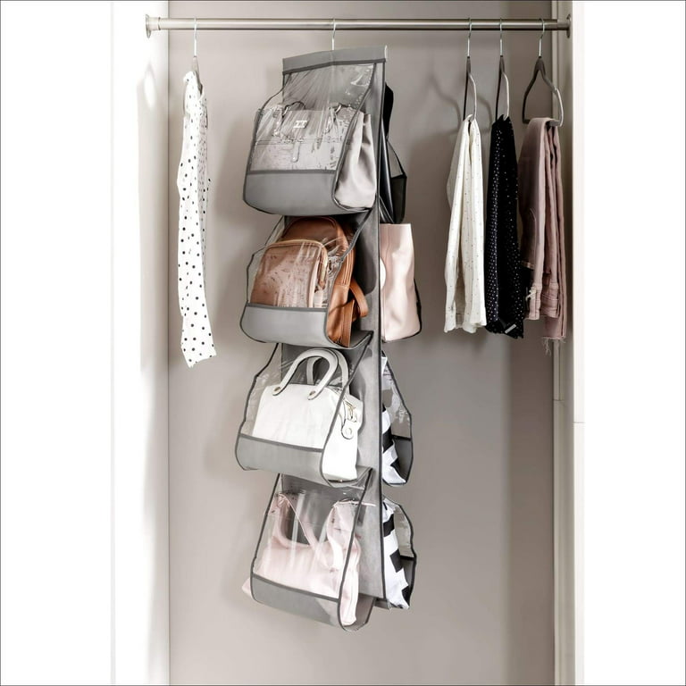 Zober Hanging Purse Organizer For Closet Clear Handbag Organizer For  Purses, Handbags Etc. 8 Easy Access Clear Vinyl Pockets With 360 Degree  Swivel