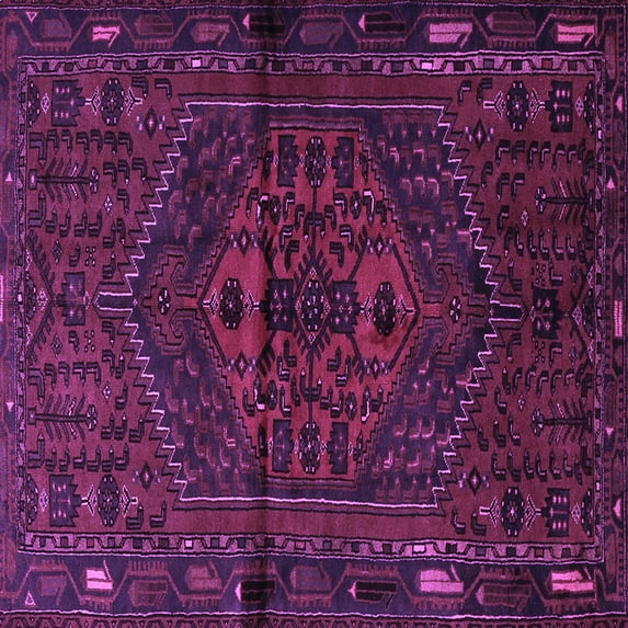 Ahgly Company Indoor Square Persian Purple Traditional Area Rugs, 4' Square