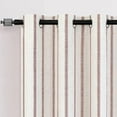 thumbnail image 2 of DriftAway Farmhouse Linen Blend Blackout Curtains Vertical Striped Printed Linen Curtains for Bedroom Thermal Insulated Country Rust Grommet Lined Treatments for Living Room 2 Panels W52 x L36 Red, 2 of 8