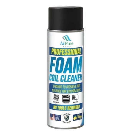 Foaming Coil Cleaner Spray, No Rinse for Evaporators, Expanding Foam for Condensers & Mini Splits, Fresh Lemon Scent, 18 oz (1)
