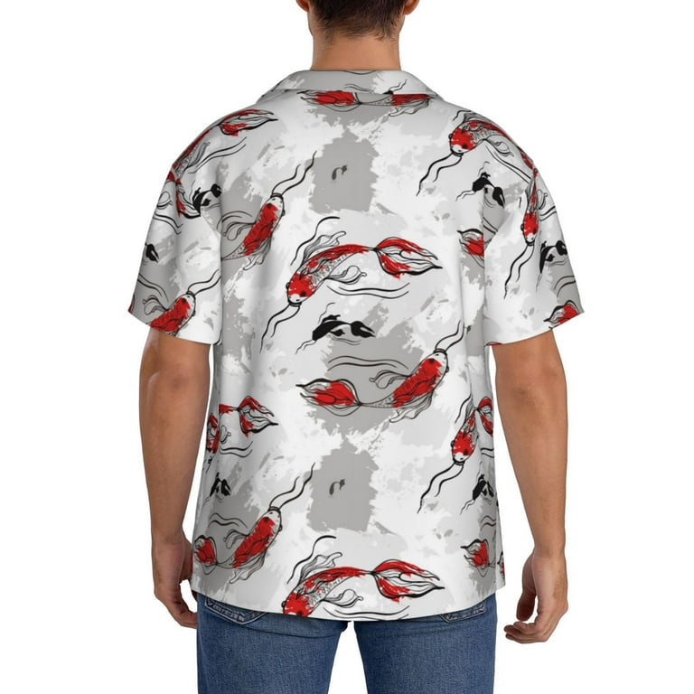 koi fish dress shirt Koi Fish Men's Hawaiian Casual Shirt
