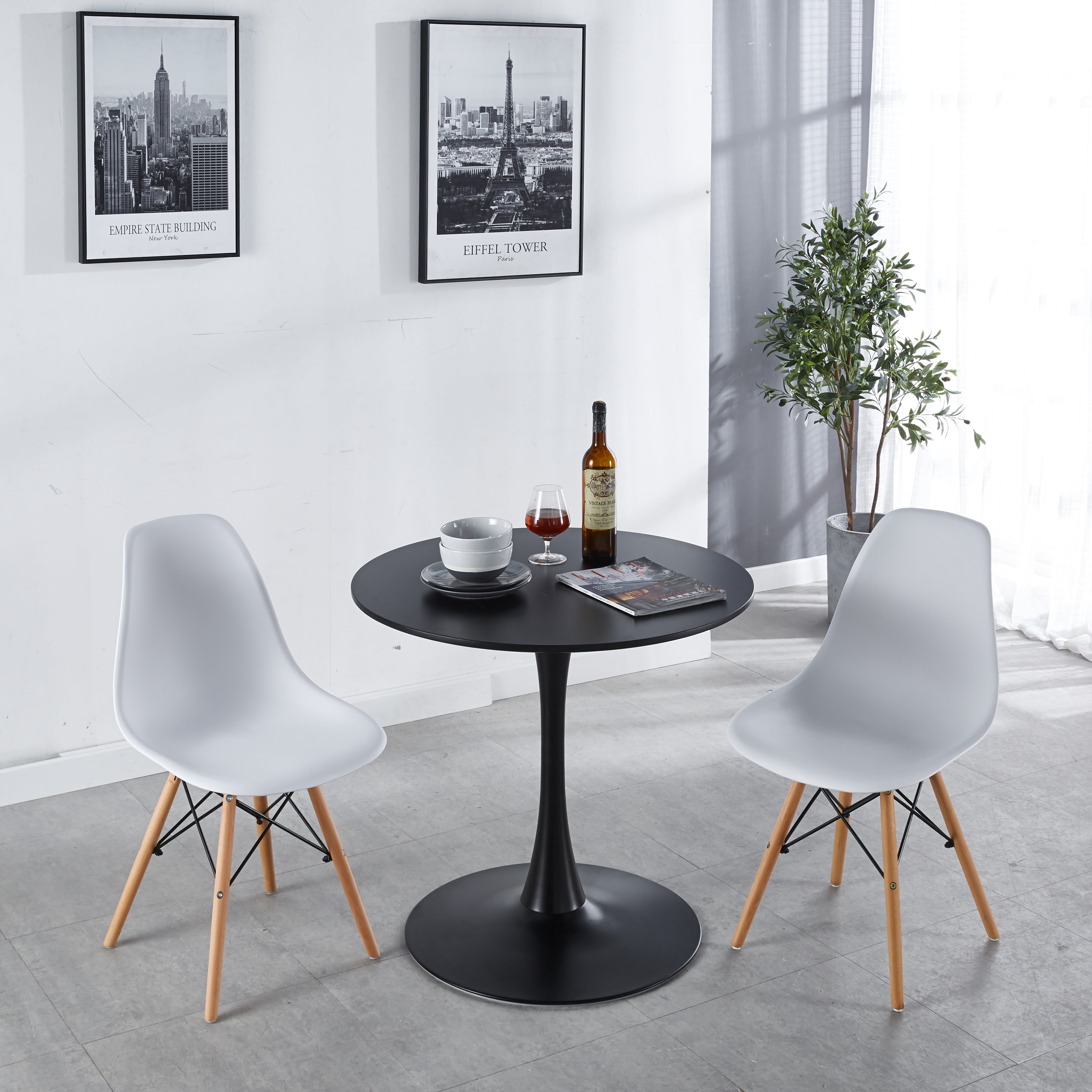 Dining table and 6 tulip chairs retro   Eiffel 