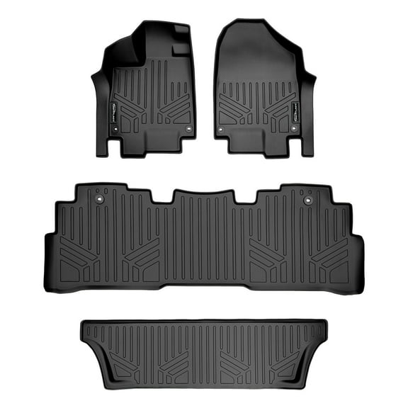 SMARTLINER Custom Fit Floor Mats 3 Row Liner Set Black Compatible With 2018-2022 Honda Odyssey - All Models