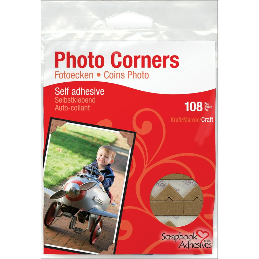 Scrapbook Adhesives Paper Photo Corners SelfAdhesive 108/PkKraft
