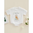 thumbnail image 2 of Faithtur Combinaison de Pâques pour Bébé, Imprimé Lettre Rabbit Dessin Animé Manches Courtes Col Rond pour Garçons Filles, 0-18 Mois, 2 of 9