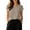 Khaki, variant on White Gauze Shirt Women Summer Casual Cap Sleeve Crinkle Cotton Linen Pullover Tops Solid Color Tunic Shirts