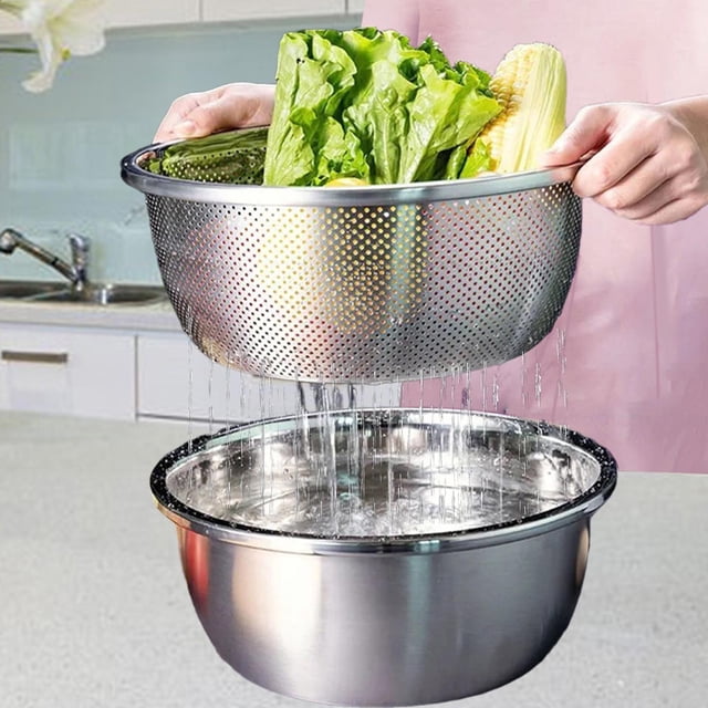 Colador de cocina perfecl tazón para sopa y juego para drenar arroz 32cm