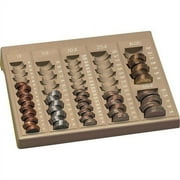 Iconex One-Piece Plastic Coin Tray, 1.6"*9.8"*7.6", Beige