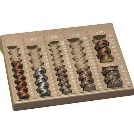Iconex One-Piece Plastic Coin Tray, 1.6"*9.8"*7.6", Beige