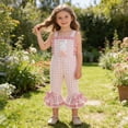 thumbnail image 5 of JAJAHO Girls Easter Bunny Overalls Kids Toddlers Girl Clothes Rabbit Embroidery Plaid Flared Cropped Jumpsuit Holiday Outfit 6M-5Y Soft Onesie, 5 of 5