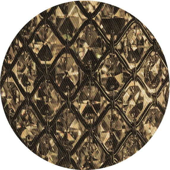 Ahgly Company Indoor Square Patterned Copper Brown Area Rugs, 3' Square