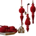 thumbnail image 4 of Christmas Ornament, Velvet Burgundy Special Shape Tree Ball Pendant for Home Holiday Decoration 6 Piece Set Red, 4 of 6