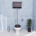 thumbnail image 2 of Renovator's Supply Dark Oak Raised Round Bowl Brass L-pipe High Tank Pull Chain Toilet, White, 2 of 12