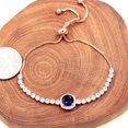 thumbnail image 2 of Gems&Jewels 5.00 Ctw Round Cut Blue Sapphire Womens Bolo Bracelet 14K Rose Gold Plated, 2 of 2