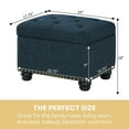 thumbnail image 6 of Convenience Concepts Designs4Comfort 5th Avenue Storage Ottoman, Dark Blue Fabric, 6 of 11