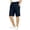 Navy, variant on Boys' Solid Color School Uniform Shorts (Ages 3-16), Knee-Length / Five-Point Pants for Back to School, Students' Casual Full Elastic Waist School Trousers _Black_7-8 Years