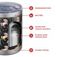 thumbnail image 4 of 12oz Tumblers Black Cartoon Colorful Unicorn Pattern Vacuum Insulated Stainless Steel Travel Tumbler Cups Mug with Lid and Straw for Beer,Coffee,Beverages with Cleaning Brush for Cold & Hot Drinks, 4 of 5