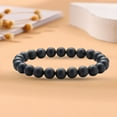 thumbnail image 2 of ievspot 1 Pcs Unisex Bracelet Smooth Agate with Elastic Cord Multiple Colors Lavas Rock Healing Jewelry Energy Balance Daily Wear Parties Couple Bracelet, 2 of 8
