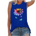 thumbnail image 2 of CEHVOM Womens Tank Tops Casual Loose Fit Plus Size Sunflower Printed Tee Shirts, 2 of 5