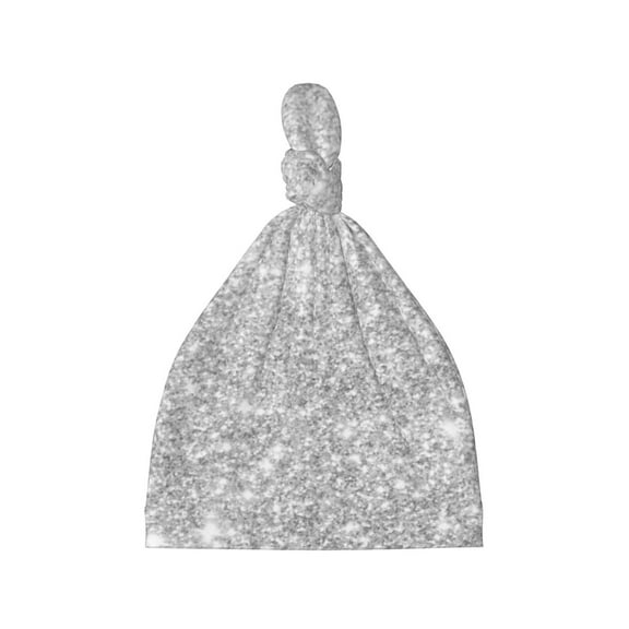 Rocae Silver Glitter for Baby Hats 0-6 Months Beanies for Babies