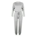 thumbnail image 7 of NSLGXD Tracksuit Jogger Outfits for Women Two Piece Sets Comfy Round Neck Long Sleeve Tops Drawstring Elastic Waist Pants Straight Leg Sweatsuit Fashion Solid Print Suits 2025, 7 of 7
