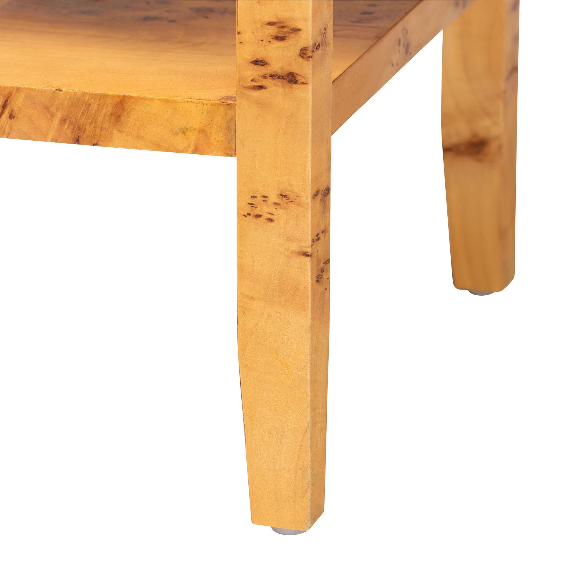 bali & pari Ghina Modern Nightstand, 1-Drawer, Light Mappa Burl