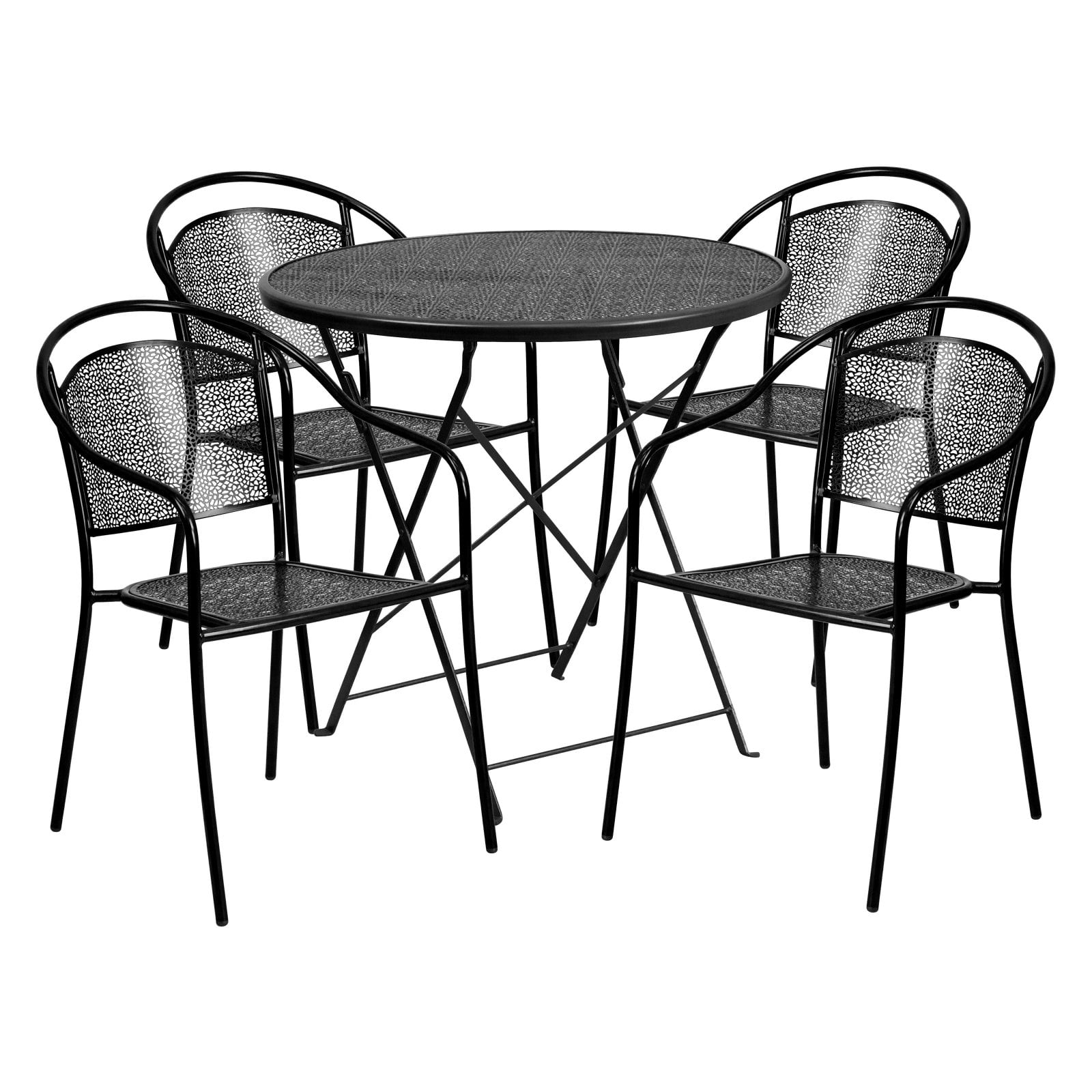 Flash Furniture Commercial Grade 30" Round Black IndoorOutdoor Steel